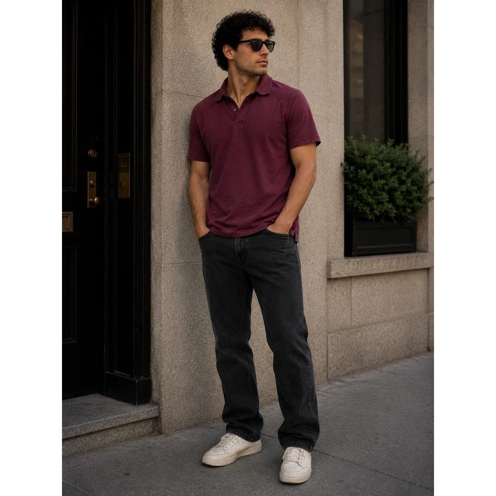 Rhone Polo Shirt Mens Medium Maroon Activewear Performance Golf Gorpcore